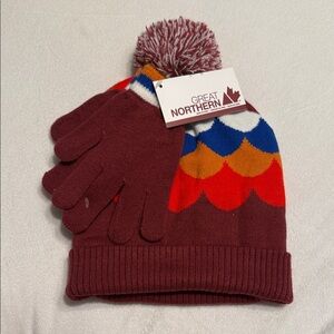 Kids' Multicolor Knit Hat and Gloves Set